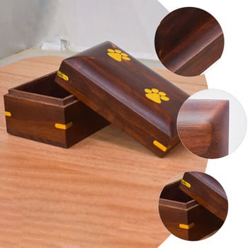 Urncat Pet Dog Urnsmemorial Cremationbox Keepsake Дървена устойчива на износване керамика Прекрасен аксесоар Компактен домакински удобен