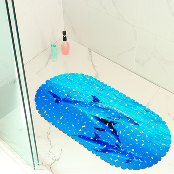 Αντιολισθητικό πατάκι μπάνιου με 3D εκτύπωση για μπάνιο μπάνιου PVC Τουαλέτα Ντους Διακόσμηση μπάνιου Αντιολισθητικό πατάκι για το μπάνιο