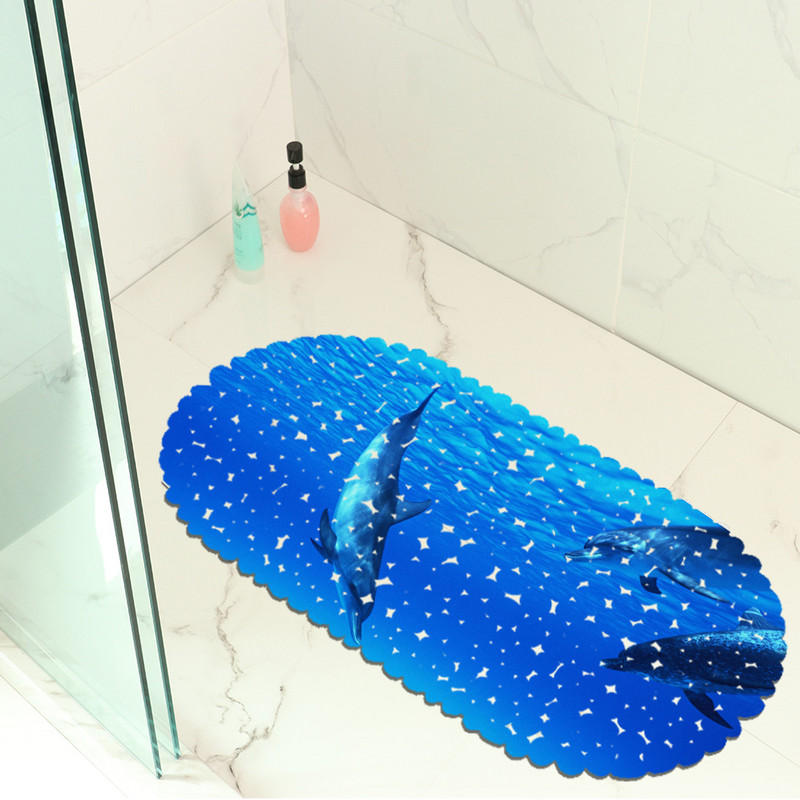 3D drukāts vannas istabas paklājiņš pretslīdošs paklājiņš vannas istabai PVC tualetes dušas istabas vannas dekors, neslīdošs kāju paklājiņš tualetes telpai