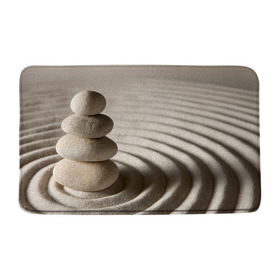 Zen vannas paklājs meditācija akmens zaļš bambusa mežs ziedi ainava neslīdoši paklāji virtuves paklājs kājslauķis vannas istabas guļamistabas dekors