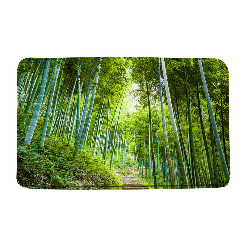 Zen vannas paklājs meditācija akmens zaļš bambusa mežs ziedi ainava neslīdoši paklāji virtuves paklājs kājslauķis vannas istabas guļamistabas dekors