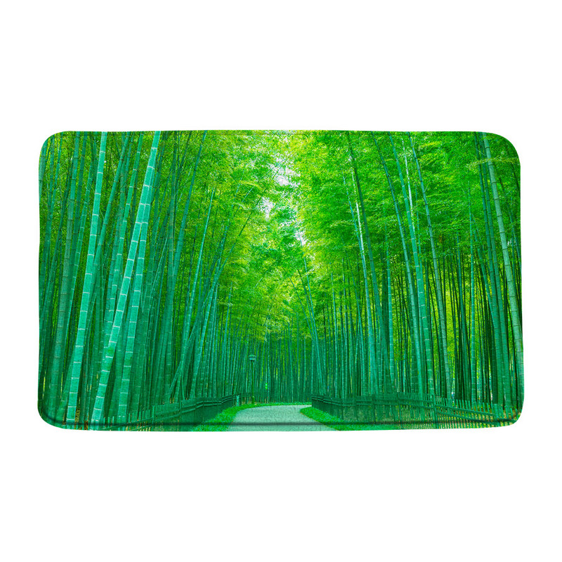 Zen vannas paklājs meditācija akmens zaļš bambusa mežs ziedi ainava neslīdoši paklāji virtuves paklājs kājslauķis vannas istabas guļamistabas dekors