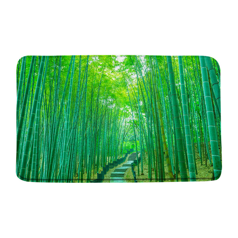 Zen vannas paklājs meditācija akmens zaļš bambusa mežs ziedi ainava neslīdoši paklāji virtuves paklājs kājslauķis vannas istabas guļamistabas dekors