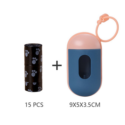 Suņu izkārnījumu maisiņu pārnēsājamais mājdzīvnieku atkritumu maisu dozators Stilīgi, vienkārši suņu atkritumu turētāju dozatori + kaku maisiņu komplekts tīrīšanas piederumi