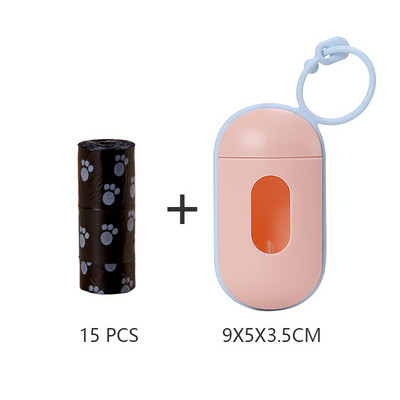 Suņu izkārnījumu maisiņu pārnēsājamais mājdzīvnieku atkritumu maisu dozators Stilīgi, vienkārši suņu atkritumu turētāju dozatori + kaku maisiņu komplekts tīrīšanas piederumi