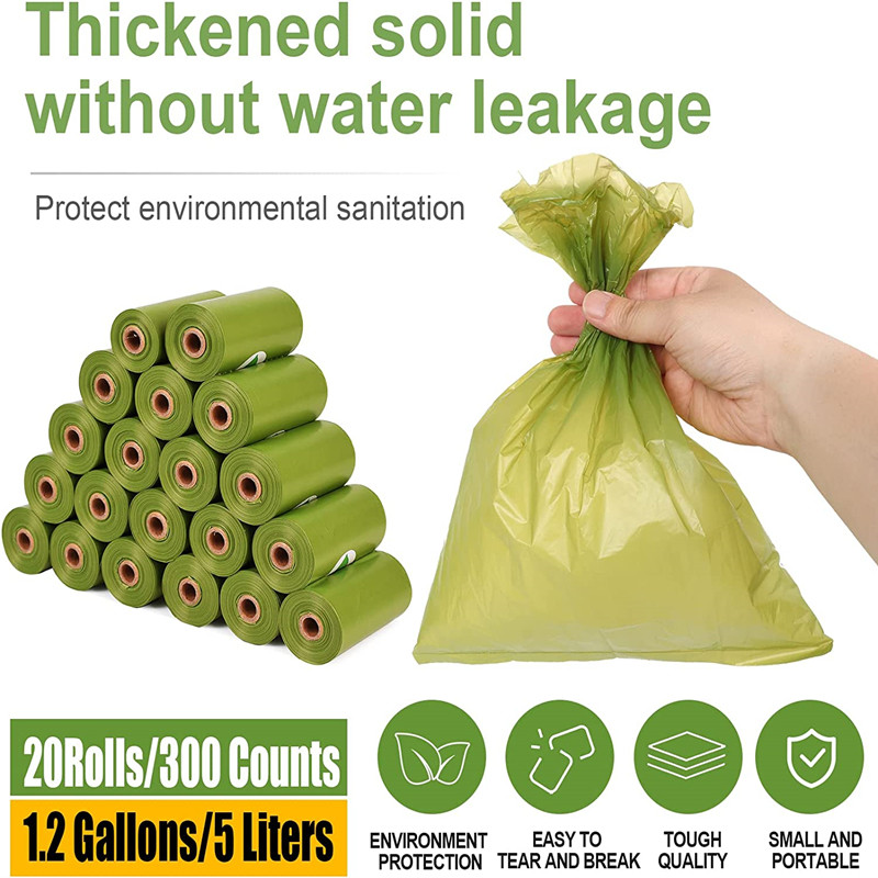 Mājdzīvnieku izkārnījumu maisiņi Vienreizlietojamie suņu atkritumu maisi Lielapjoma izkārnījumu maisi ar pavadas klipsi un kaulu maisiņu dozatoru