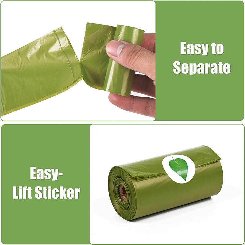 Mājdzīvnieku izkārnījumu maisiņi Vienreizlietojamie suņu atkritumu maisi Lielapjoma izkārnījumu maisi ar pavadas klipsi un kaulu maisiņu dozatoru