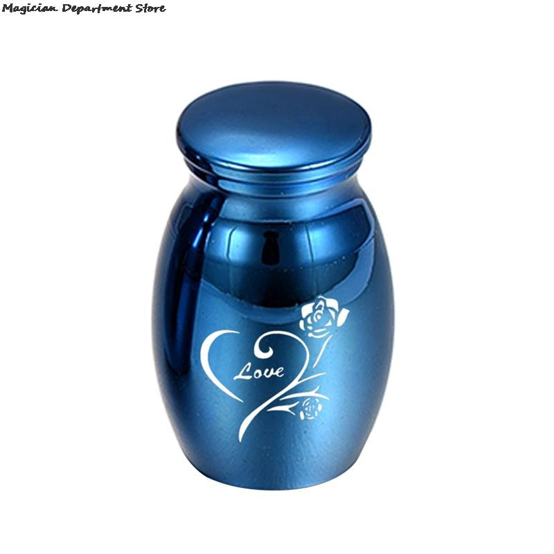 Lover Pet Urna Komemorativna skladišna urna s metalnim poklopcem Ljubavni uzorak ruže Mini laka za nošenje, luksuzna svečana crna dekoracija od ružičastog zlata