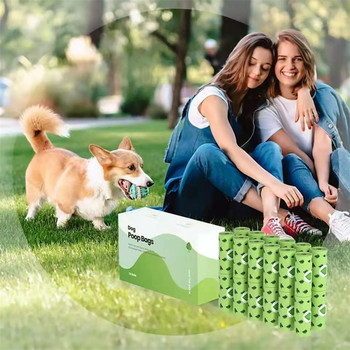 MEOWS Dog Poop Bags Βιοδιασπώμενος διανομέας σκουπιδιών Υπαίθριο καθαρό κουτί Σακούλες απορριμμάτων με λουριά κατοικίδιων