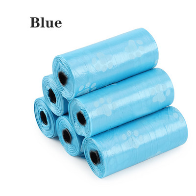 1Ruļļa mājdzīvnieku izkārnījumu maisiņi vienreizlietojamie suņu atkritumu maisi, lielapjoma kakas maisiņi ar saspraudes un kaulu maisiņu dozatoru maisiņi ar ķepu nospiedumu, tīri mājdzīvnieku piederumi