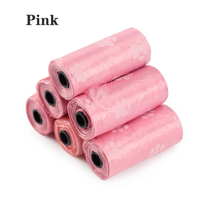 1Ruļļa mājdzīvnieku izkārnījumu maisiņi vienreizlietojamie suņu atkritumu maisi, lielapjoma kakas maisiņi ar saspraudes un kaulu maisiņu dozatoru maisiņi ar ķepu nospiedumu, tīri mājdzīvnieku piederumi