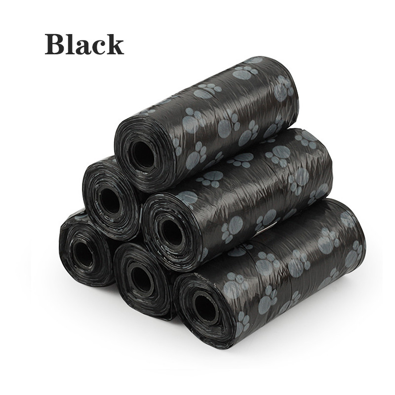 1Ruļļa mājdzīvnieku izkārnījumu maisiņi vienreizlietojamie suņu atkritumu maisi, lielapjoma kakas maisiņi ar saspraudes un kaulu maisiņu dozatoru maisiņi ar ķepu nospiedumu, tīri mājdzīvnieku piederumi