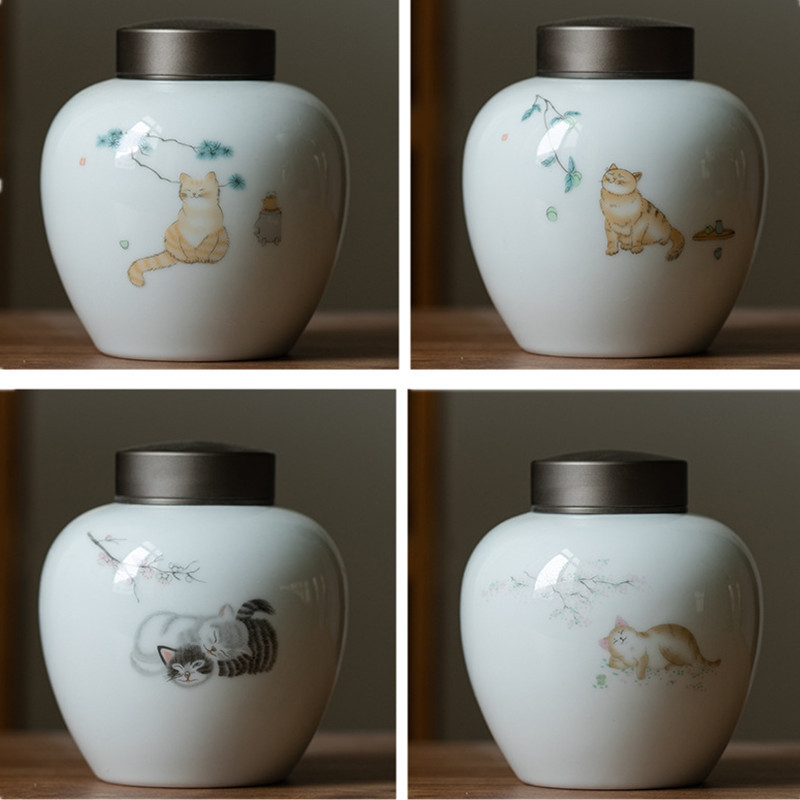 Pogrebne urne za ljudski pepeo Urne za kućne ljubimce, mačke, pse, keramičke kutije za pogrebne urne za pepeo za odrasle