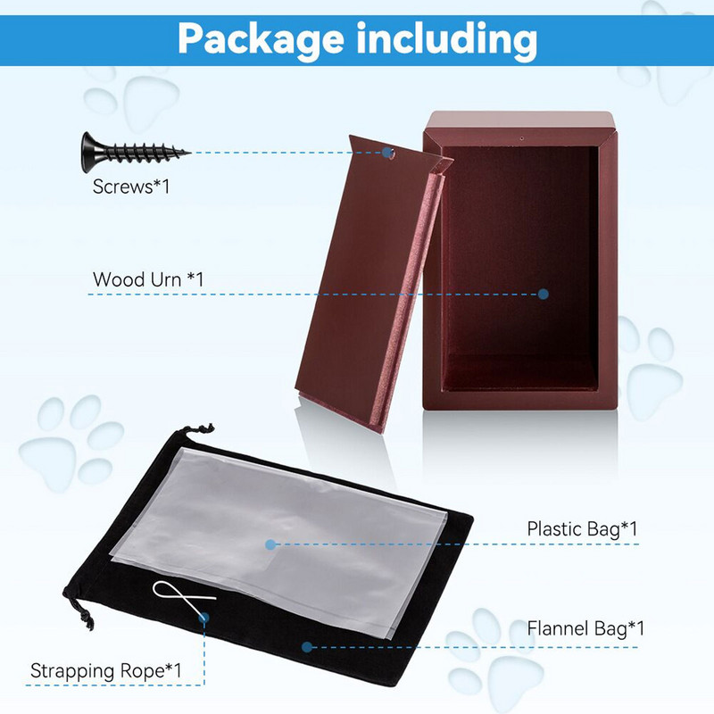 Šunų urnos Nuostabios naminių gyvūnėlių kremavimo urnos Mini naminių gyvūnėlių pelenų dėžutė Atminimo urnos naminiams gyvūnėliams Individualizuota naminių gyvūnėlių suvenyrų dėžutė mylimiems augintiniams