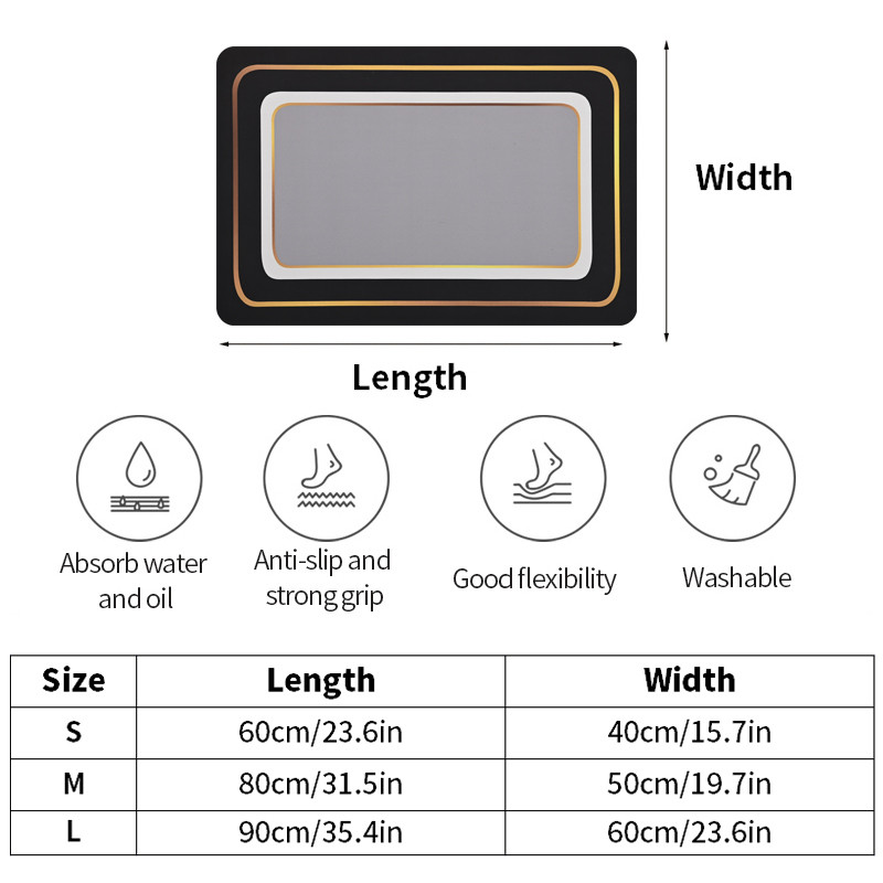 Taisnstūra vannas istabas grīdas paklājs absorbējoši vannas paklāji mazgājami virtuves ieejas durvju paklāji Nappa āda tualetes paklājs mūsdienīgs mājas dekors