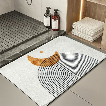Пухкави супер абсорбиращи килими за баня Нехлъзгащи се постелки за баня Килими за спалня с щампи на слънчеви звезди Всекидневна Кухненска постелка
