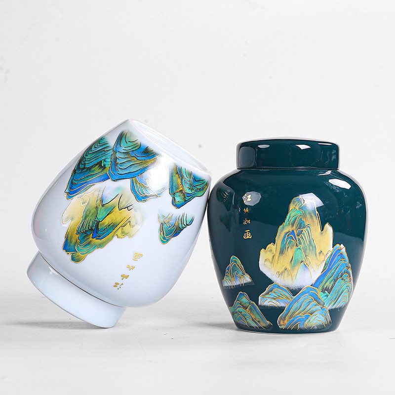 Ar rokām krāsots keramikas pods Mājsaimniecības ķīniešu noslēgts pods Keramikas uzglabāšanas mitrumizturīgs pods Liels iepakojuma pods Mājdzīvnieku pelnu kaste