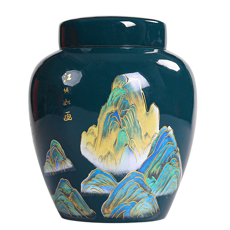 Ar rokām krāsots keramikas pods Mājsaimniecības ķīniešu noslēgts pods Keramikas uzglabāšanas mitrumizturīgs pods Liels iepakojuma pods Mājdzīvnieku pelnu kaste