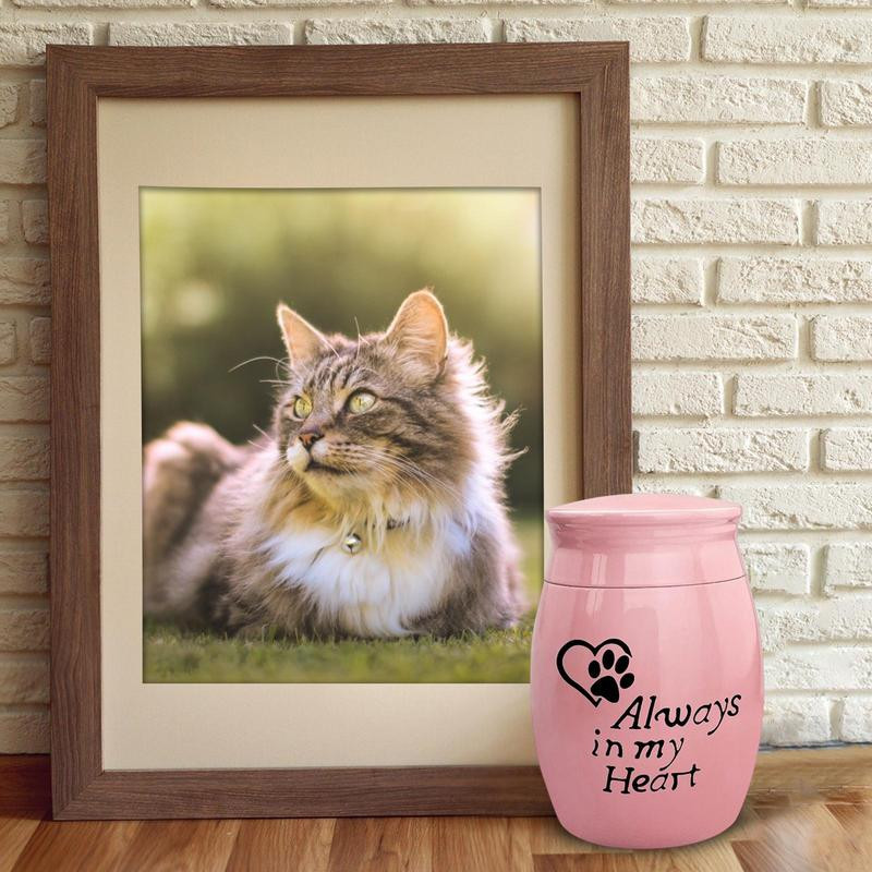 Mini urna za kućne ljubimce Always In My Heart Memorijalna urna za kućne ljubimce Mala urna za mačke za pepeo Spomenik za pepeo psa Mini urna za ljudski pepeo