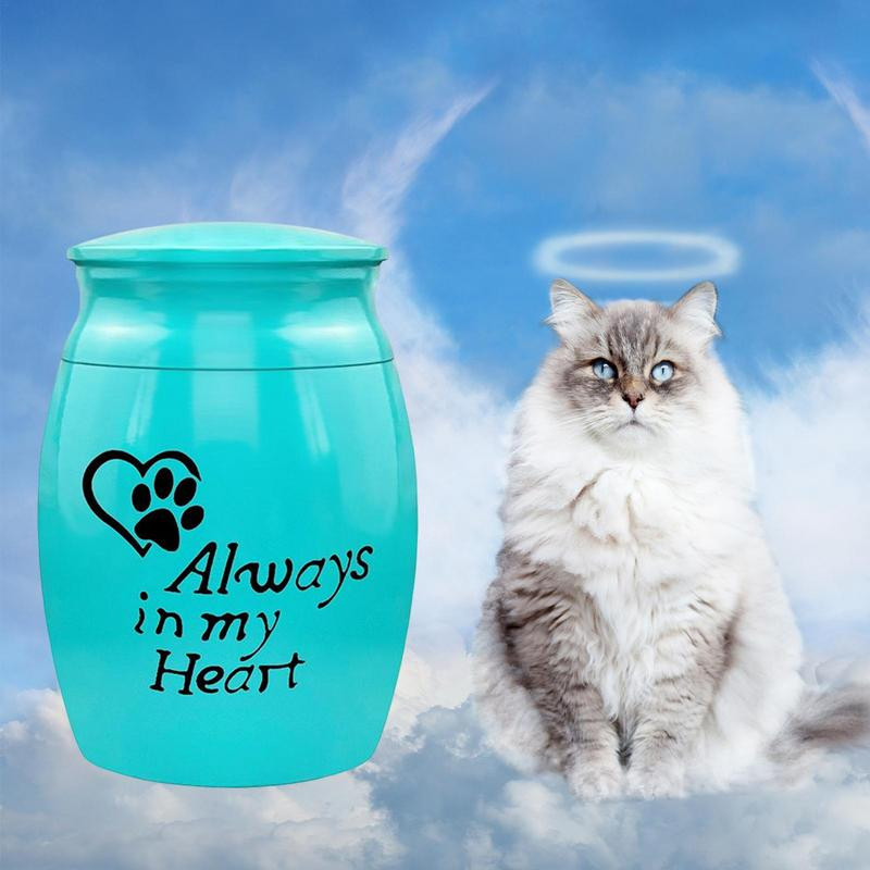 Mini urna za kućne ljubimce Always In My Heart Memorijalna urna za kućne ljubimce Mala urna za mačke za pepeo Spomenik za pepeo psa Mini urna za ljudski pepeo