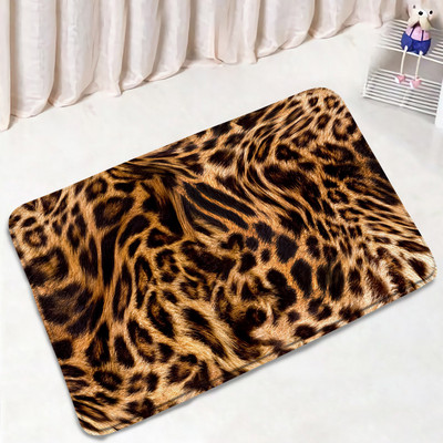 Smeđi leopard set prostirki za kupanje Modni uzorak krzna divljih životinja Moderni kupaonski dekor Neklizajući tepih Poklopac za WC školjku Kućni tepih