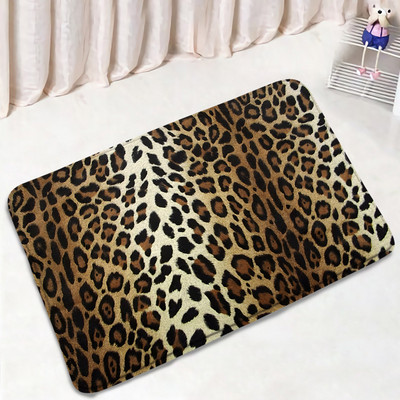 Smeđi leopard set prostirki za kupanje Modni uzorak krzna divljih životinja Moderni kupaonski dekor Neklizajući tepih Poklopac za WC školjku Kućni tepih