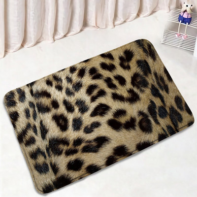 Smeđi leopard set prostirki za kupanje Modni uzorak krzna divljih životinja Moderni kupaonski dekor Neklizajući tepih Poklopac za WC školjku Kućni tepih