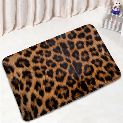 Smeđi leopard set prostirki za kupanje Modni uzorak krzna divljih životinja Moderni kupaonski dekor Neklizajući tepih Poklopac za WC školjku Kućni tepih