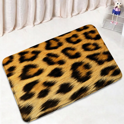 Smeđi leopard set prostirki za kupanje Modni uzorak krzna divljih životinja Moderni kupaonski dekor Neklizajući tepih Poklopac za WC školjku Kućni tepih