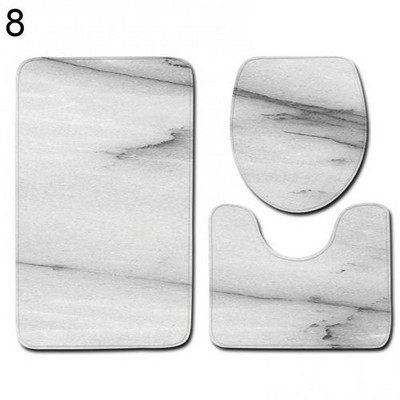 Prostirka za kupaonicu 3kom/komplet Kupaonska mramorna tekstura Poklopac poklopca za WC Tepih Podna prostirka za kupaonicu Neklizajuća kućna kupaonska garnitura Dekorativni tepih Tepih s printom