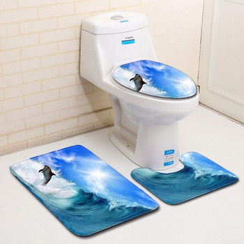 Πατάκια Ocean Dolphin Penguin Pattern στο σετ μπάνιου Ανέσεις μπάνιου Χαλάκι μπάνιου προϊόντα μπάνιου Πατάκια μπάνιου Χαλάκι μπάνιου