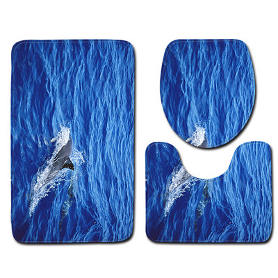 Ocean Dolphin Penguin Pattern prostirke u kupaonskom setu Kupaonske potrepštine Kupaonska prostirka kupaonski proizvodi Kupaonske prostirke Otirač