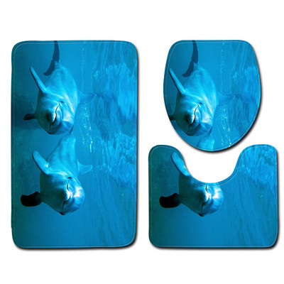 Ocean Dolphin Penguin Pattern prostirke u kupaonskom setu Kupaonske potrepštine Kupaonska prostirka kupaonski proizvodi Kupaonske prostirke Otirač