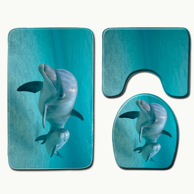 Ocean Dolphin Penguin Pattern prostirke u kupaonskom setu Kupaonske potrepštine Kupaonska prostirka kupaonski proizvodi Kupaonske prostirke Otirač