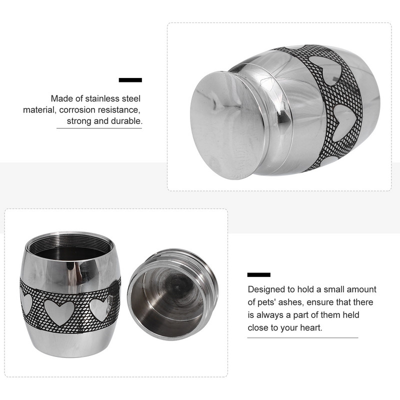 Urna Mājdzīvnieku Urnas Kremācijas kaste piemiņas kaķa piemiņa Apbedīšanas suns Pelnu keramikas apdares galds Dekoratīvs tērauda sinepes zārka burka