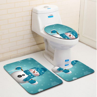 Krāsains vannas paklājiņš un dušas aizkaru komplekts pretslīdošs paklājs vannas istabas paklājs tualetes sēdekļa pārklāja paklājiņš vannas istabas durvju paklājiņš absorbējošs vannas komplekts