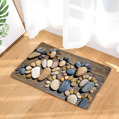 Kupaonska neklizajuća prostirka Smiješne plaže Kamenčići Noge 3D ispisana prostirka za kupaonicu Podni tepih Flanelski tepih WC Otirač 45*75CM i 40*60CM