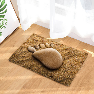 Kupaonska neklizajuća prostirka Smiješne plaže Kamenčići Noge 3D ispisana prostirka za kupaonicu Podni tepih Flanelski tepih WC Otirač 45*75CM i 40*60CM