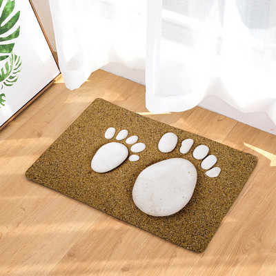 Kupaonska neklizajuća prostirka Smiješne plaže Kamenčići Noge 3D ispisana prostirka za kupaonicu Podni tepih Flanelski tepih WC Otirač 45*75CM i 40*60CM