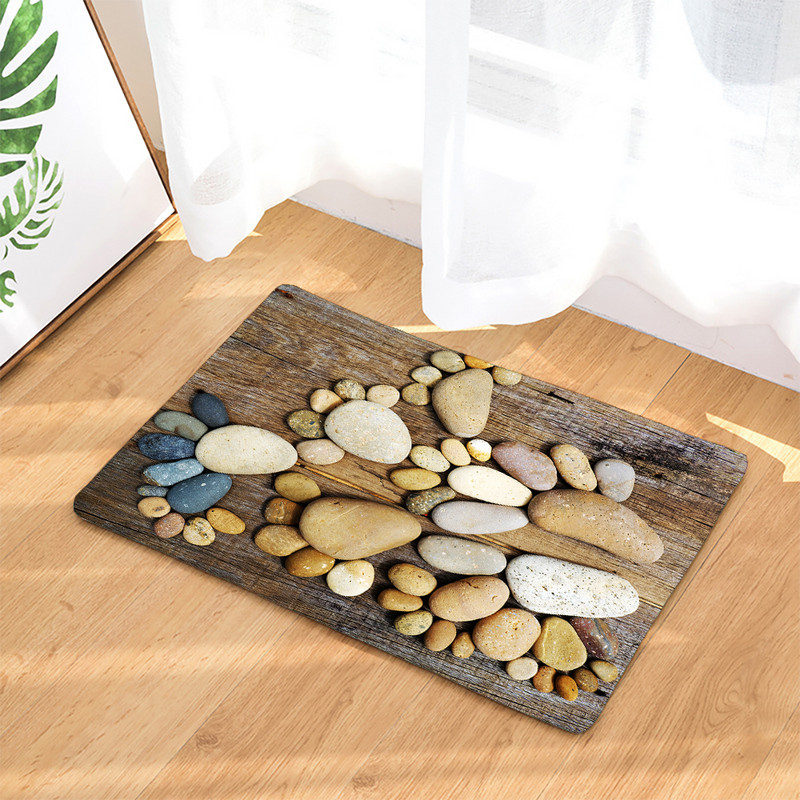 Kupaonska neklizajuća prostirka Smiješne plaže Kamenčići Noge 3D ispisana prostirka za kupaonicu Podni tepih Flanelski tepih WC Otirač 45*75CM i 40*60CM