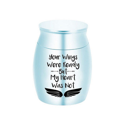 Privjesak urne za kremiranje za pepeo Privjesak za uspomenu na spomenik s otiskom anđeoskih krila Nakit za uspomenu od aluminijske legure za urne