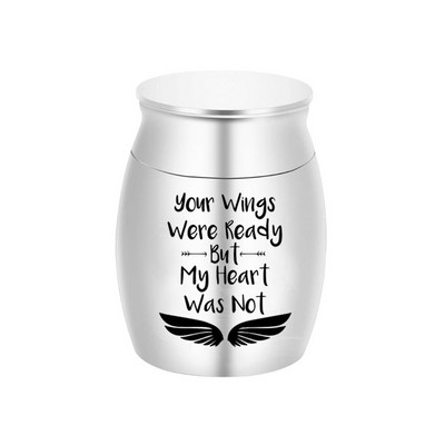 Privjesak urne za kremiranje za pepeo Privjesak za uspomenu na spomenik s otiskom anđeoskih krila Nakit za uspomenu od aluminijske legure za urne