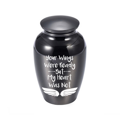 Privjesak urne za kremiranje za pepeo Privjesak za uspomenu na spomenik s otiskom anđeoskih krila Nakit za uspomenu od aluminijske legure za urne