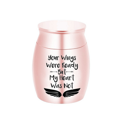 Privjesak urne za kremiranje za pepeo Privjesak za uspomenu na spomenik s otiskom anđeoskih krila Nakit za uspomenu od aluminijske legure za urne