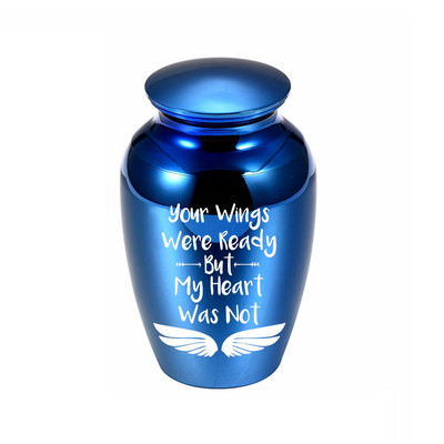 Privjesak urne za kremiranje za pepeo Privjesak za uspomenu na spomenik s otiskom anđeoskih krila Nakit za uspomenu od aluminijske legure za urne