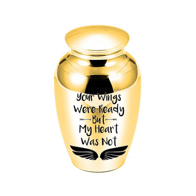 Privjesak urne za kremiranje za pepeo Privjesak za uspomenu na spomenik s otiskom anđeoskih krila Nakit za uspomenu od aluminijske legure za urne