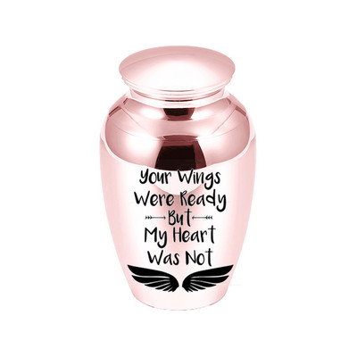 Privjesak urne za kremiranje za pepeo Privjesak za uspomenu na spomenik s otiskom anđeoskih krila Nakit za uspomenu od aluminijske legure za urne