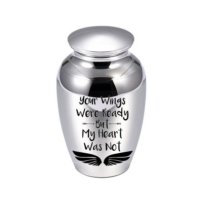 Privjesak urne za kremiranje za pepeo Privjesak za uspomenu na spomenik s otiskom anđeoskih krila Nakit za uspomenu od aluminijske legure za urne