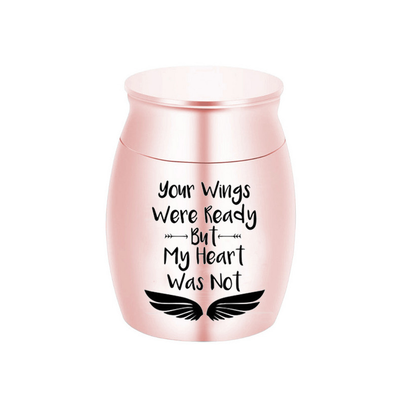 Privjesak urne za kremiranje za pepeo Privjesak za uspomenu na spomenik s otiskom anđeoskih krila Nakit za uspomenu od aluminijske legure za urne