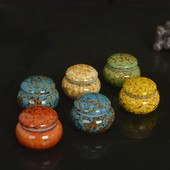 Ručno izrađena urna od 1,6 inča - Prekrasne malene urne za uspomene - Mini urna izrađena od keramike - Sadrži 1,2 kubičnih inča pepela